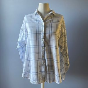 NEW LOFT BLOUSE IN WHITE WITH BLUE STRIPES